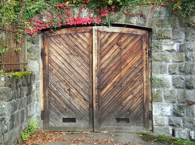 stará vrata dřevěné garáže